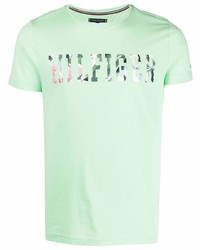 T-shirt girocollo stampata verde menta di Tommy Hilfiger