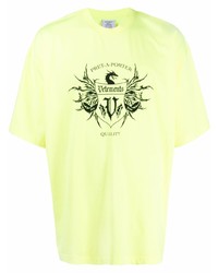 T-shirt girocollo stampata verde menta di Vetements