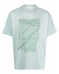 T-shirt girocollo stampata verde menta di Zegna