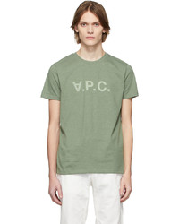T-shirt girocollo stampata verde oliva di A.P.C.