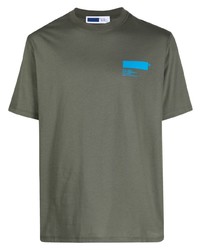 T-shirt girocollo stampata verde oliva di AFFIX