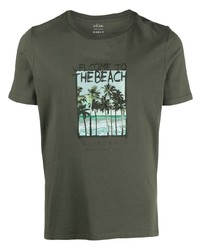 T-shirt girocollo stampata verde oliva di Altea