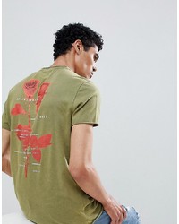 T-shirt girocollo stampata verde oliva di ASOS DESIGN
