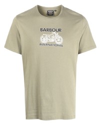 T-shirt girocollo stampata verde oliva di Barbour International