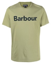 T-shirt girocollo stampata verde oliva di Barbour
