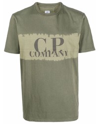 T-shirt girocollo stampata verde oliva di C.P. Company