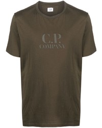 T-shirt girocollo stampata verde oliva di C.P. Company