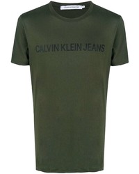 T-shirt girocollo stampata verde oliva di Calvin Klein Jeans