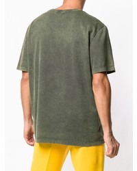 T-shirt girocollo stampata verde oliva di Bottega Veneta
