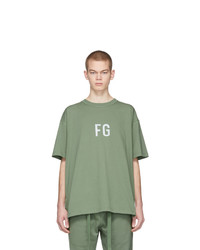T-shirt girocollo stampata verde oliva di Fear Of God