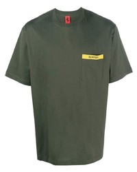 T-shirt girocollo stampata verde oliva di Ferrari