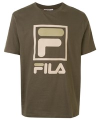 T-shirt girocollo stampata verde oliva di Fila