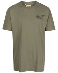 T-shirt girocollo stampata verde oliva di GALLERY DEPT.