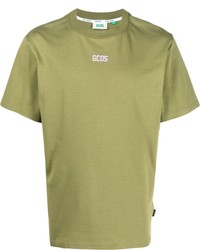 T-shirt girocollo stampata verde oliva di Gcds