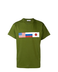 T-shirt girocollo stampata verde oliva di Gosha Rubchinskiy