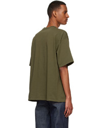 T-shirt girocollo stampata verde oliva di MAISON KITSUNÉ