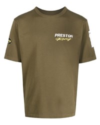 T-shirt girocollo stampata verde oliva di Heron Preston