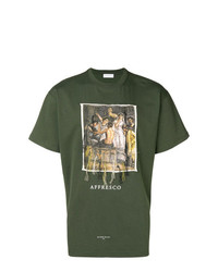 T-shirt girocollo stampata verde oliva di Ih Nom Uh Nit