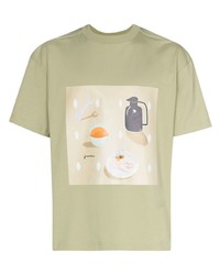 T-shirt girocollo stampata verde oliva di Jacquemus