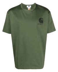 T-shirt girocollo stampata verde oliva di Junya Watanabe MAN