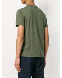 T-shirt girocollo stampata verde oliva di Emporio Armani