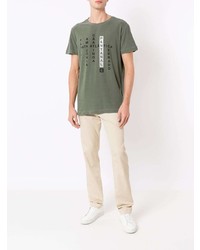T-shirt girocollo stampata verde oliva di OSKLEN