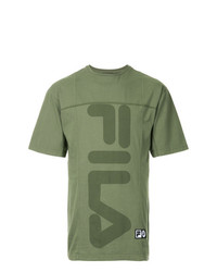 T-shirt girocollo stampata verde oliva di Liam Hodges