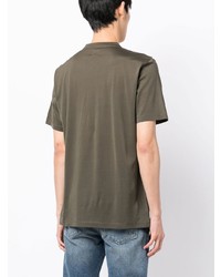 T-shirt girocollo stampata verde oliva di Kiton