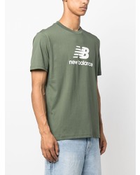 T-shirt girocollo stampata verde oliva di New Balance