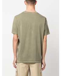 T-shirt girocollo stampata verde oliva di Parajumpers