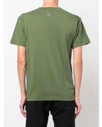 T-shirt girocollo stampata verde oliva di Stone Island