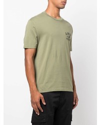 T-shirt girocollo stampata verde oliva di Amiri