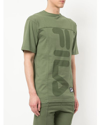 T-shirt girocollo stampata verde oliva di Liam Hodges