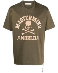 T-shirt girocollo stampata verde oliva di Mastermind World
