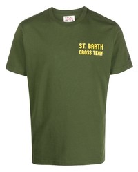 T-shirt girocollo stampata verde oliva di MC2 Saint Barth