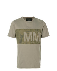 T-shirt girocollo stampata verde oliva di Mr & Mrs Italy