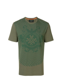 T-shirt girocollo stampata verde oliva di Mr & Mrs Italy
