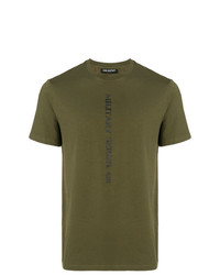 T-shirt girocollo stampata verde oliva di Neil Barrett