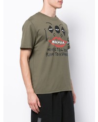 T-shirt girocollo stampata verde oliva di Haculla