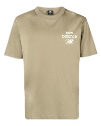 T-shirt girocollo stampata verde oliva di New Balance