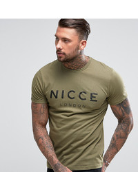 T-shirt girocollo stampata verde oliva di Nicce London