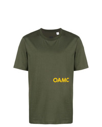 T-shirt girocollo stampata verde oliva di Oamc