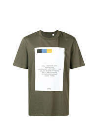 T-shirt girocollo stampata verde oliva di Oamc