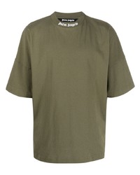 T-shirt girocollo stampata verde oliva di Palm Angels