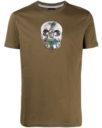 T-shirt girocollo stampata verde oliva di Paul Smith