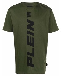 T-shirt girocollo stampata verde oliva di Philipp Plein