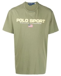 T-shirt girocollo stampata verde oliva di Polo Ralph Lauren