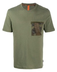 T-shirt girocollo stampata verde oliva di Raeburn