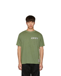 T-shirt girocollo stampata verde oliva di Satisfy