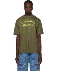 T-shirt girocollo stampata verde oliva di Solitude Studios